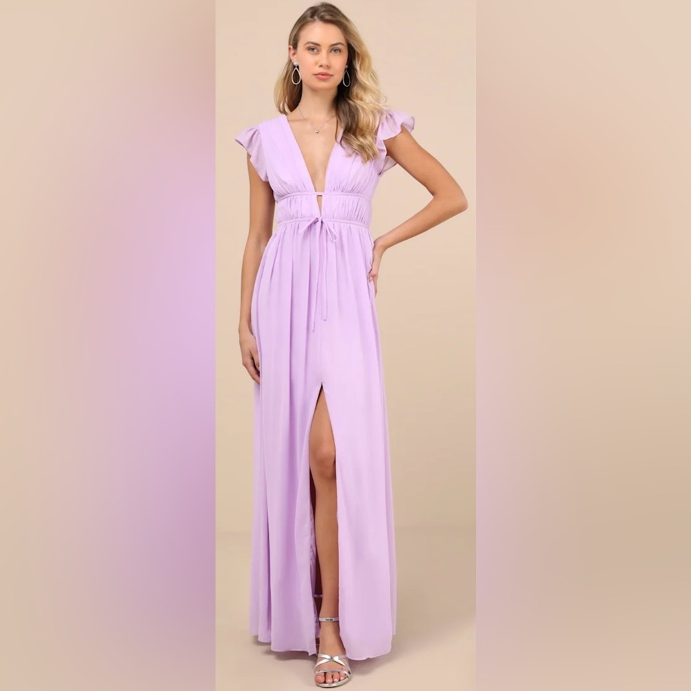 Lulus ‘I'm All Yours Lavender Ruffled Maxi Dress’ - size XL
